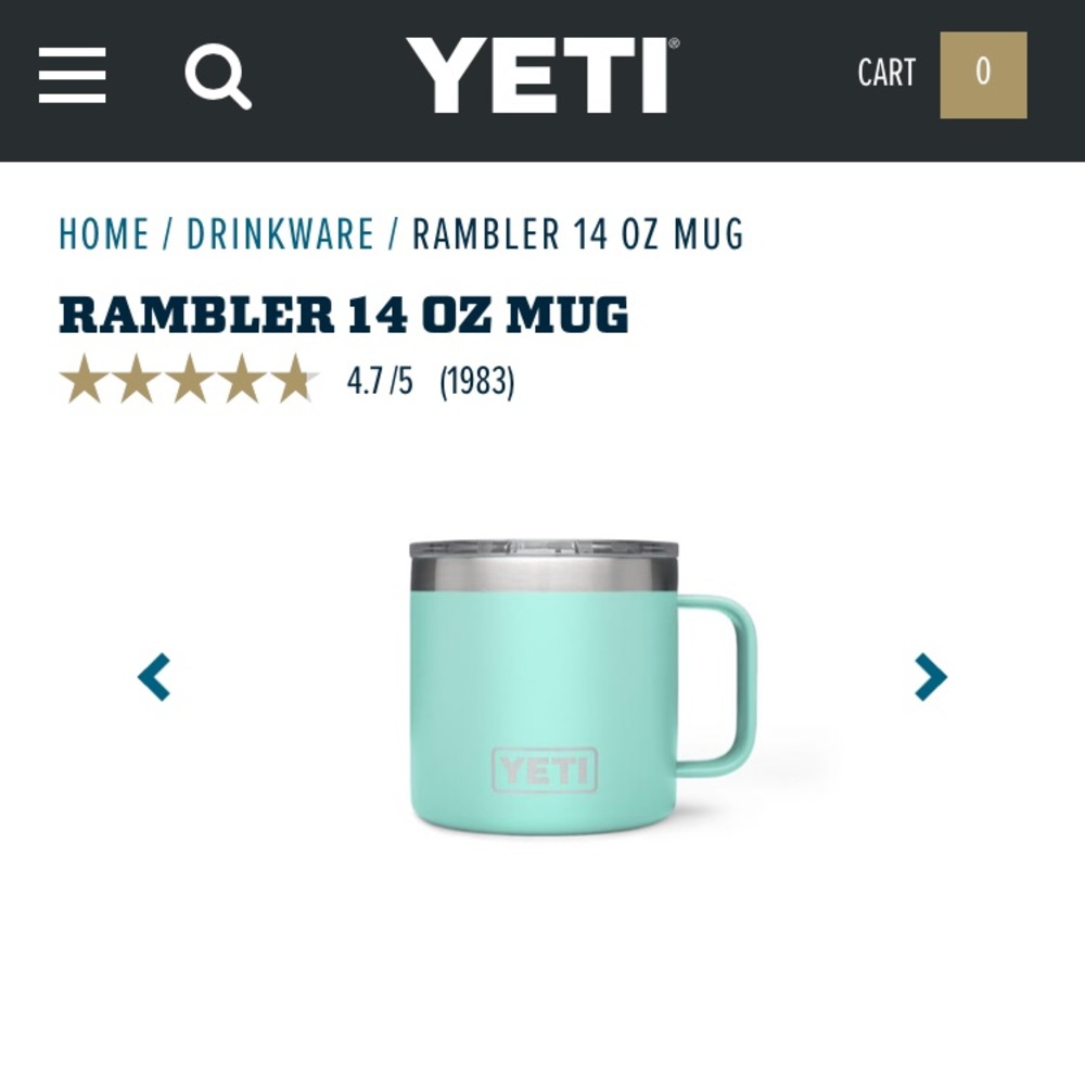 🍂🍁FALL SALE🍎🏈 Yeti Mug In sea foam